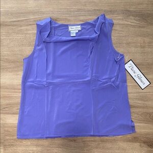 Vintage Diane Gilman Vibrant Purple Sleeveless Blouse
